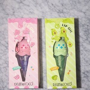 KEVIN&COCO Lip Oil Set - Pink and Green